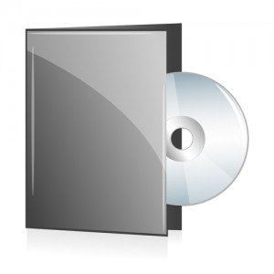 illustration of disc in cover on white background